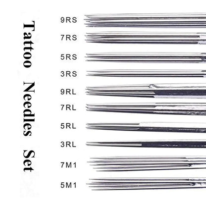 Tattoo Needle and Tips Set 50pcs Disposable Tattoo Needle with 50pcs Sterilized Tattoo Tips Tattoo Kit for Tattoo Machine Supply