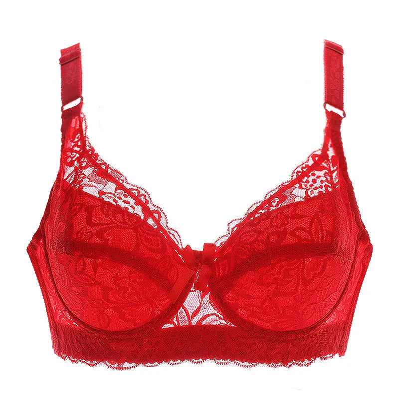 Hot Full cup thin underwear small bra plus size wireless adjustable lace Women's bra breast cover B C D cup Large size Lace Bras