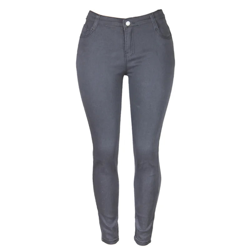 XS-6Xl High Waist Stretch Skinny Pencil Jeans Pants Women Plus Size Denim Trouser