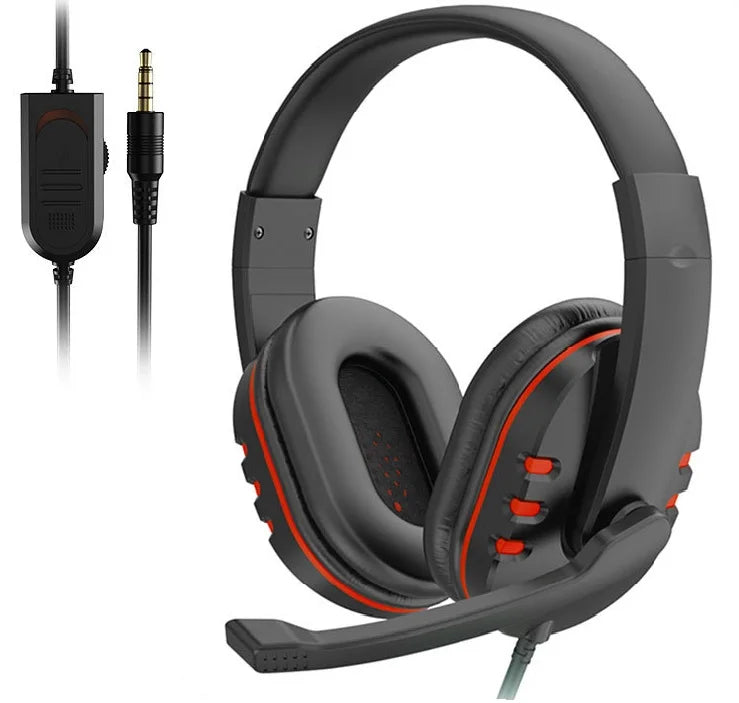 Gaming Headset 3,5mm Over-Ear – HD-mikrofon Omnidirektionell Stereo PS4 PC Smartphone 210x190x90mm Röd Blå