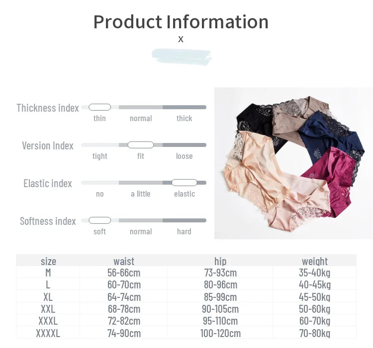 Panties Women's Lace Female Underwear Seamless Panties Sexy Panties Mid-Rise Silky Panties Cotton Crotch Briefs Dropshipping 4XL