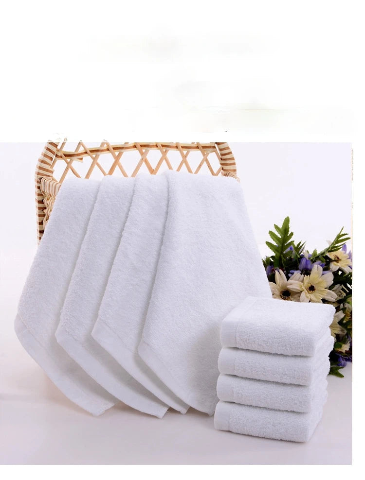 5pcs Small square towel pure cotton kindergarten white square towel foot therapy Hotel Hotel napkin small towel towels bathroom