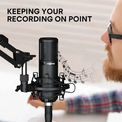 MAONO PM320S XLR Condenser Microphone Kit Professional Cardioid Vocal Studio Recording Mic for Streaming Voice Over Home-Studio