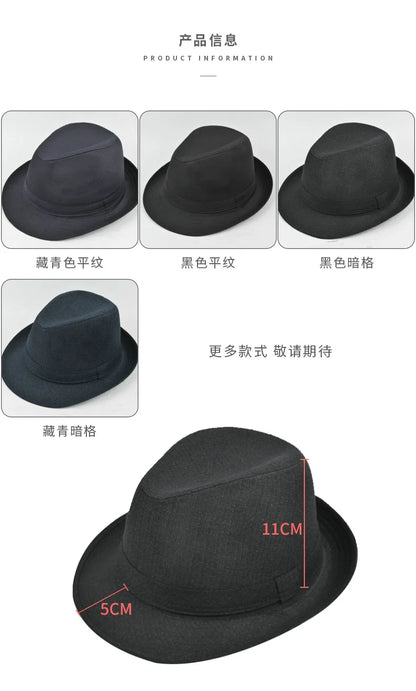 Autumn&Winter Hats For Men Fedoras Top Jazz Plaid Hat Adult Bowler Hats