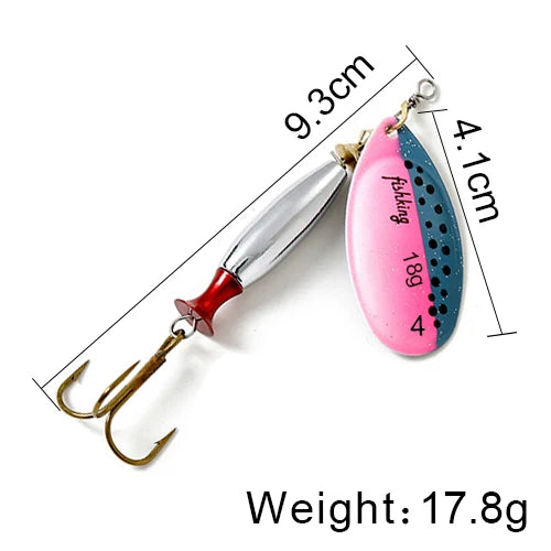 NGB 1PC Long Cast 4#-18g 5#-24g Spinner Lure Bait Spoon Lures Pike Metal Fishing Lure Bass Hard Bait With Hooks