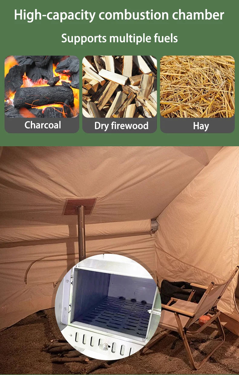 Utomhusbastukamin i Rostfritt Stål – Vedeldad, Skorstensrrör, Camping & Bastu