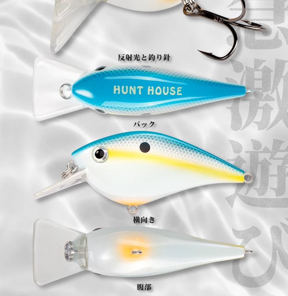 Hunthouse Fishing Hard Lures Crank Lure Floating 65mm/16.5g KVD 2.5 Squarebill Crankbait Wobblers Swimbait For Bass Pike Trout