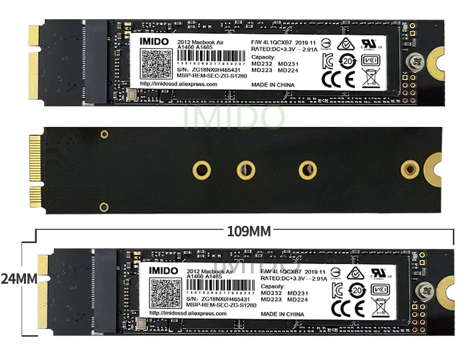 Macbook SSD Hard Disk For Laptop 512gb 256gb Compatible With Air 2012 A1465/66 Large Compacity Disk Imido Store SSD
