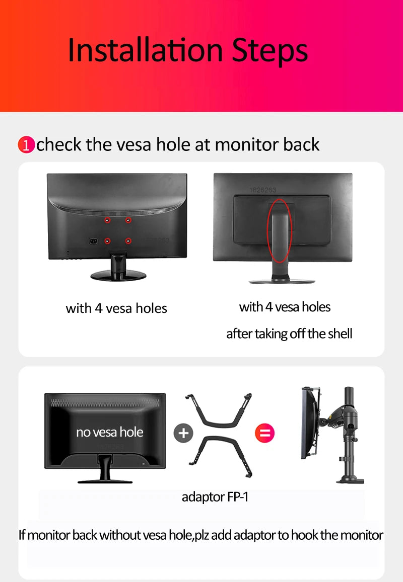NB New H180 Full Motion 17'-27' Double Monitor Holder Gas Spring Arm LCD Mount Ergonomic Dual Arm Clamp Bracket 2-9kgs Each