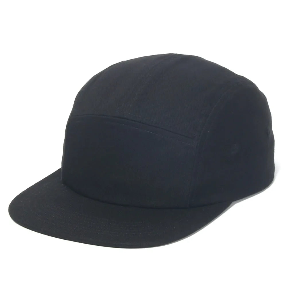 DongKing 5 Panel Cap Short Brim Hat Flat Bill Cotton Blank Camping Hats Solid Colors Low Crown Classic Adjustable