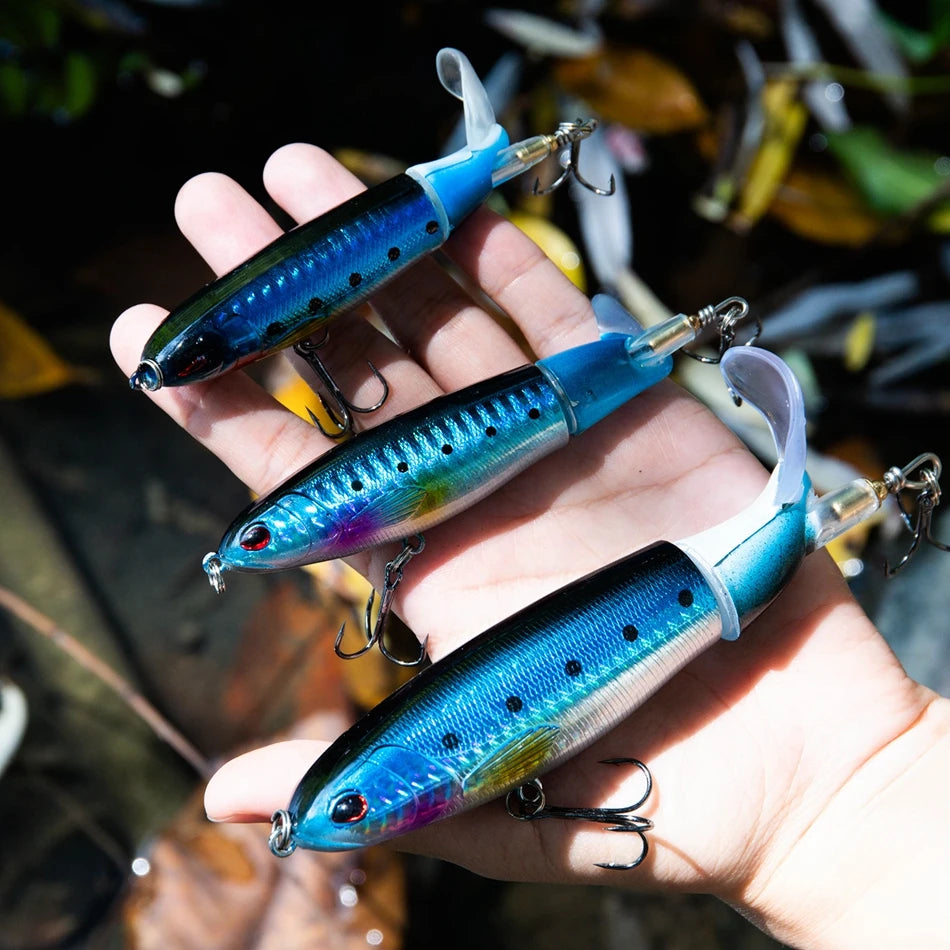 Goture Whopper Popper 10cm/11cm/14cm Topwater FIshing Lure Blowups Pike Baits Rotating Tail Fishing Tackle Crankbait Wobblers