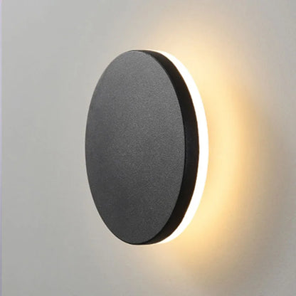 Modern LED Vägglampa Utomhus – IP65, Svart Aluminium, Rund/Fyrkantig, 12W, Varmvit/Neutral/Kallvit, Ø15/18cm