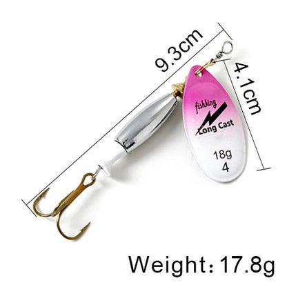 NGB 1PC Long Cast 4#-18g 5#-24g Spinner Lure Bait Spoon Lures Pike Metal Fishing Lure Bass Hard Bait With Hooks