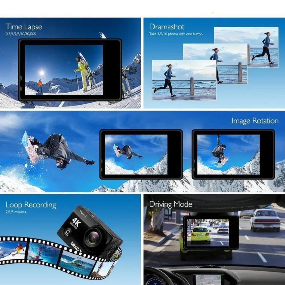 SJ400 1080P HD Shooting Waterproof Digital Video Camera COMS Sensor Wide Angle Lens Camera For Swimming Diving for Drop shipping