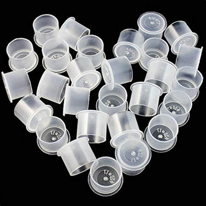 300/100PCS Disposable Tattoo Ink Cups with Base S/M/L Mixed Permanent Makeup Pigment Holder Caps Tattoo Accessories
