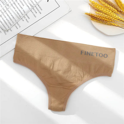 FINETOO 2PCS/Set M-2XL Bodyshaper G-String Panties Women Slim Underwear Female Lingerie Sexy Lady Thongs High Waist Underpants