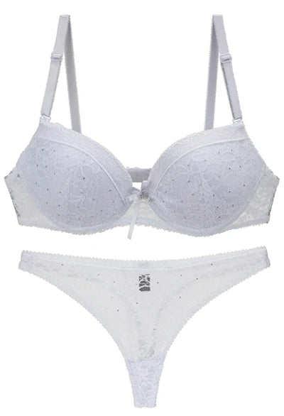 Dam Spets BH & Trosor Set – Push-Up Bygel Broderad Sexig Lingerie Plus Size, 6 Färger 75–95 B–E