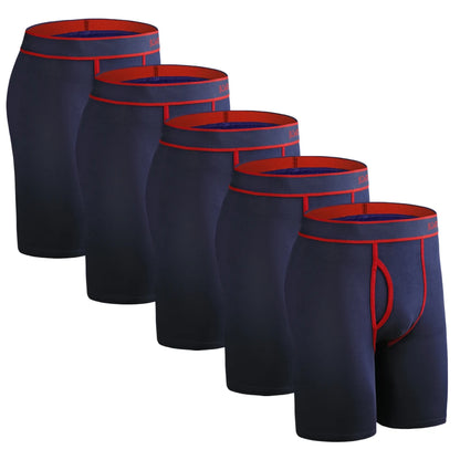 BONITOS 5-pack Långa Boxershorts – Kamouflage, Gylf, Bekväm Passform, S–XXL