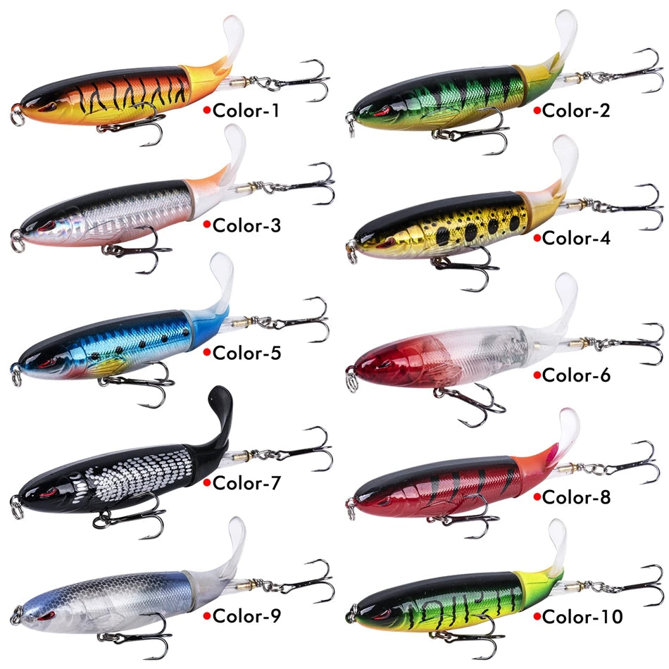 Goture Whopper Popper 10cm/11cm/14cm Topwater FIshing Lure Blowups Pike Baits Rotating Tail Fishing Tackle Crankbait Wobblers