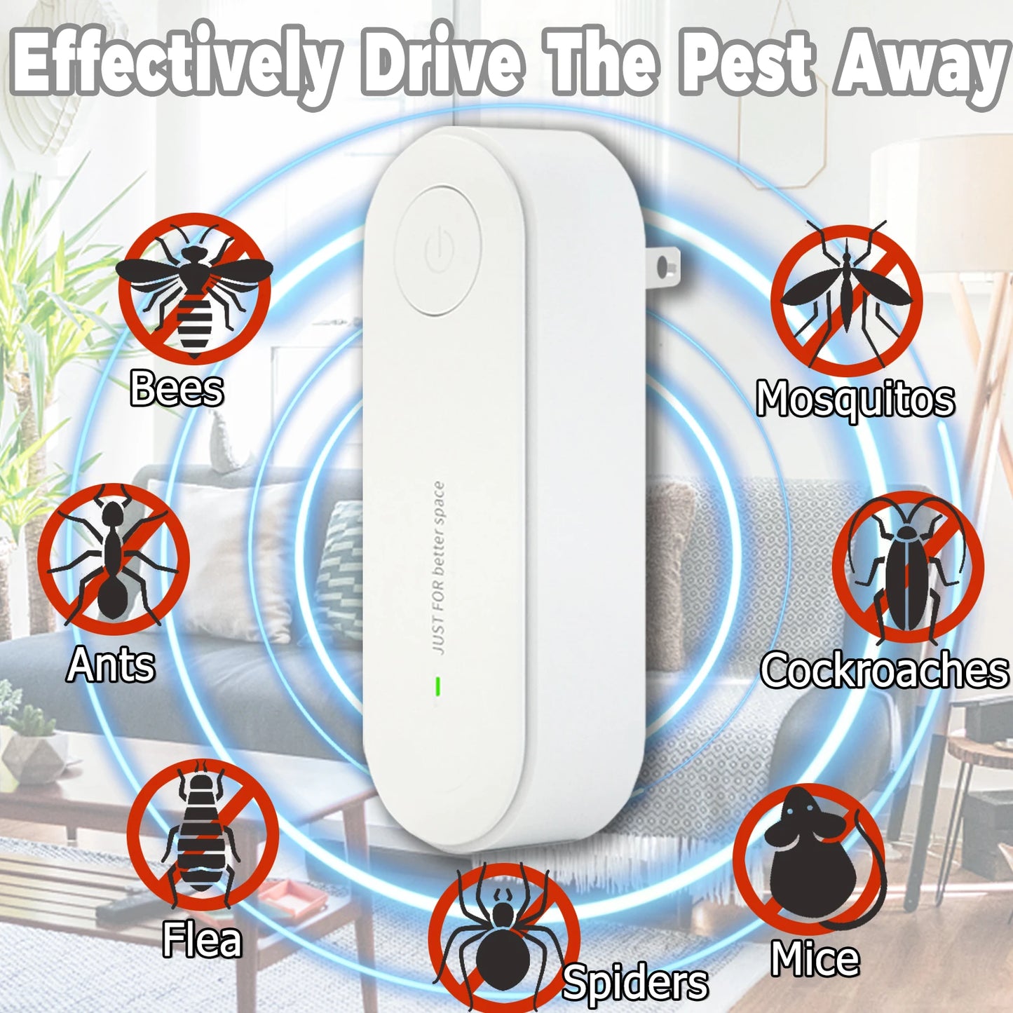 New Zai Xiao Ultrasonic Insect Repellent Electronic Mosquito Repellent Mice Spider Cockroach Portable Insecticide Pest Control