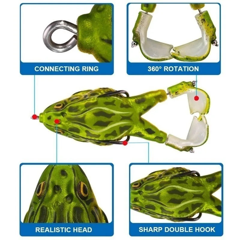 Double Propeller Thunder Frog Fishing Lure 9cm/13.6g Floating Bionic Soft Lure Carp Fishing Artificial Crankbait Minnow Lure