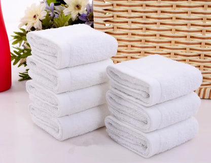 5pcs Small square towel pure cotton kindergarten white square towel foot therapy Hotel Hotel napkin small towel towels bathroom