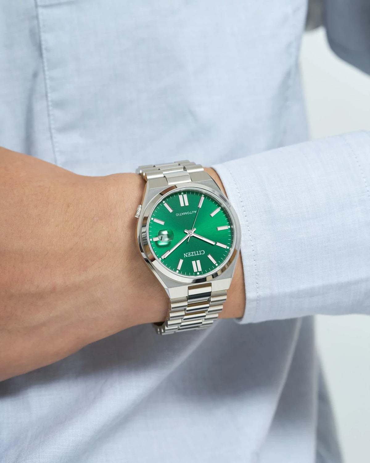 Citizen TSUYOSA Herrur i Stål – Automatiskt Urverk, 40mm, Grön Urtavla