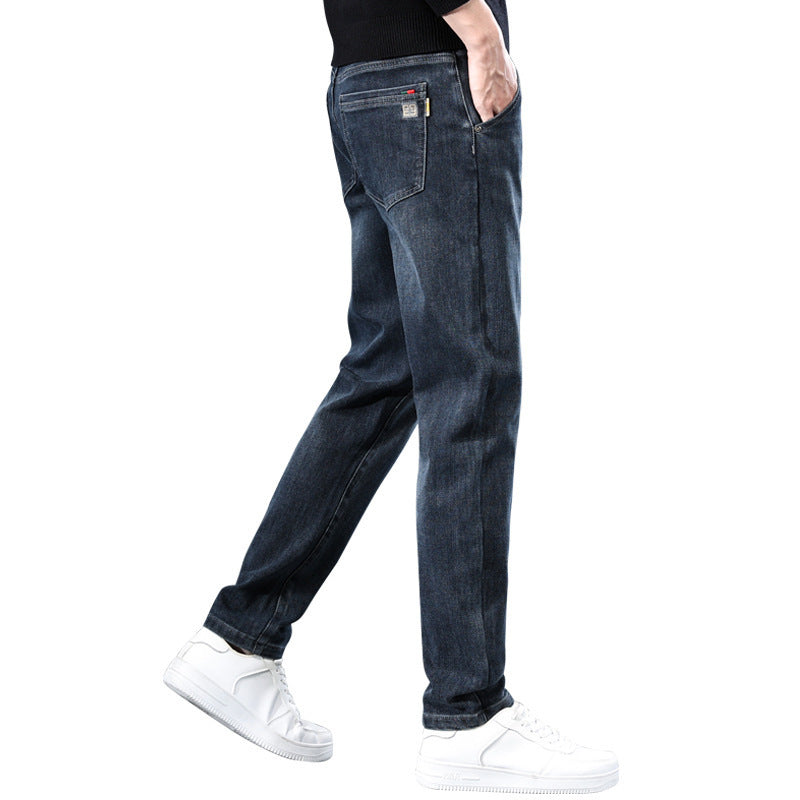 Herrjeans Straight Loose Fit Stretch Denim för Herr 2026