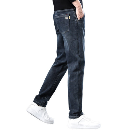 Herrjeans Straight Loose Fit Stretch Denim för Herr 2026