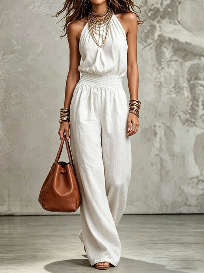 2026 Cross-Border Summer Hot-Selling Loose Casual Wide-Leg Pants European and American Retro Straight-Leg Workwear Overalls for Women