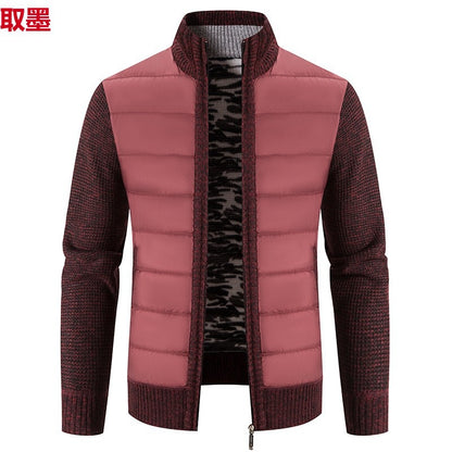 Foreign trade cross-border 2024 winter new spell cardigan sweater men's coat sweater European and American style sweater stand collar