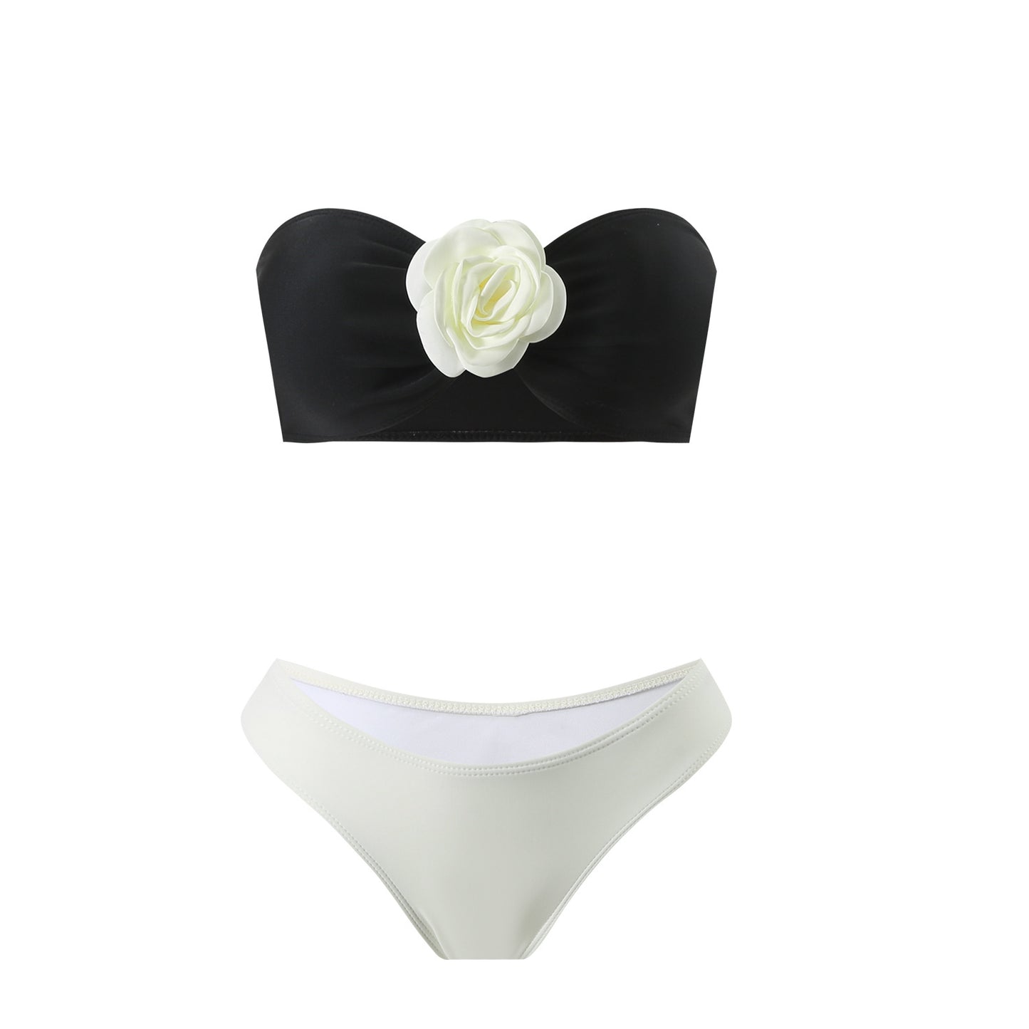 2025 European and American Color Matching Sexy New Rose Three-Piece Mesh Long Skirt Swimsuit Swimsuit Bikini Bikini