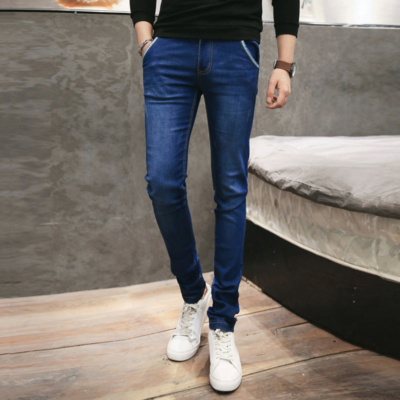Slim fit herrjeans med stretch, tunna sommarjeans 27–36