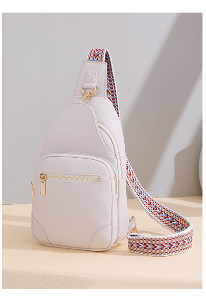 Cross-border Women's Chest Bag Soft Leather Fashion New Chest Crossbody Bag 2024 All-match Outgoing Backpack Casual Shoulder Bag