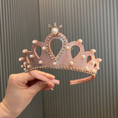 Prinsess Krona Hårband Flickor – Handgjord PVC Kristall Koreansk Stil Födelsedag Föreställning 0–10+ År 2026