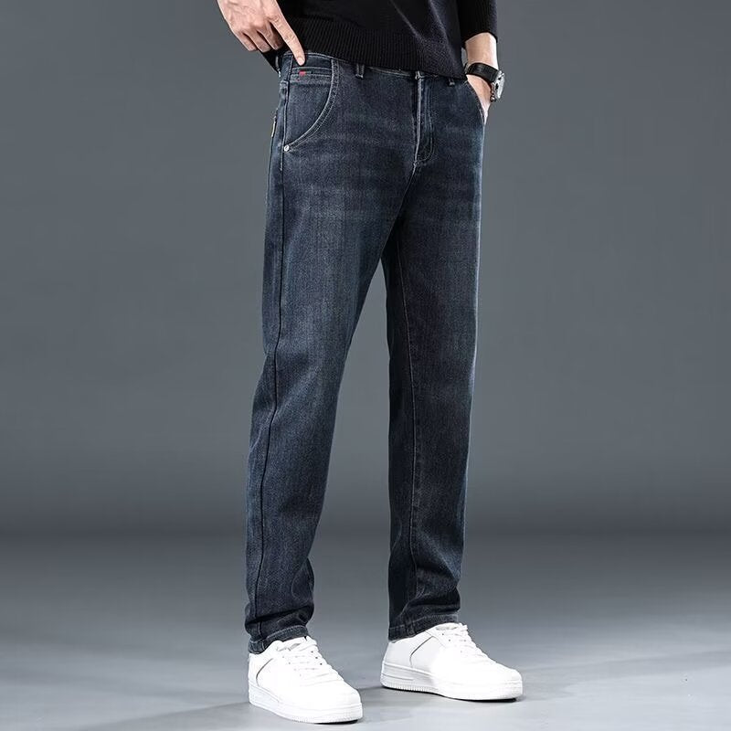 Herrjeans Straight Loose Fit Stretch Denim för Herr 2026