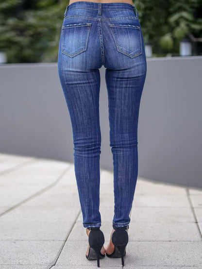 Summer Jeans for Women Ankle Length Denim Pencil Pants Zipper Fly Washing Slim Fit Pockets Streetwear Spring 2025 Slght Strech