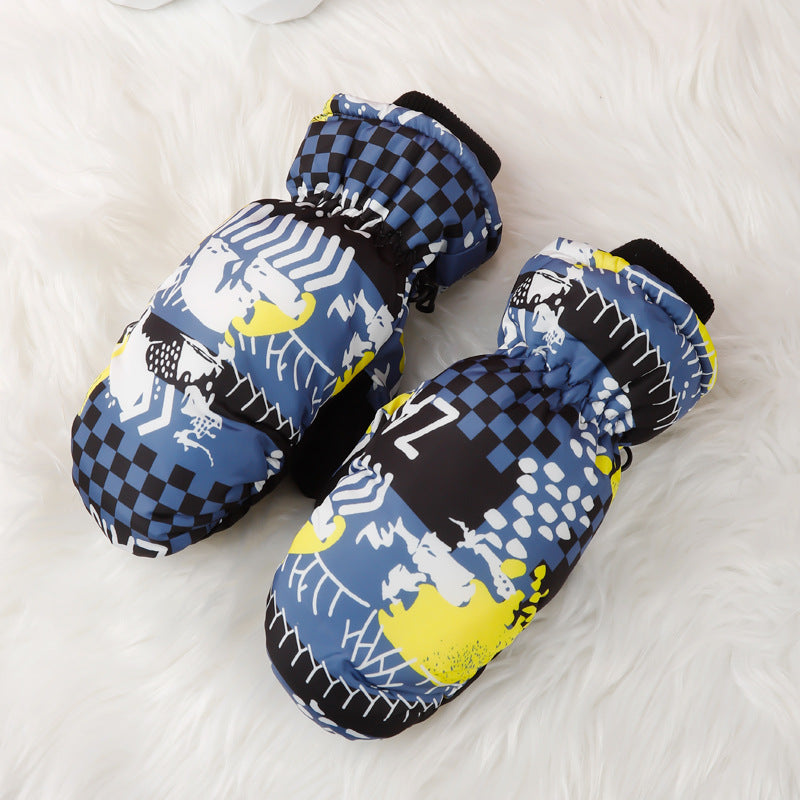 Barnhandskar Skid & Utomhus – Cartoon Vattentåliga Varma Mittens & Femfinger Unisex 2–10 År HX-01 2026