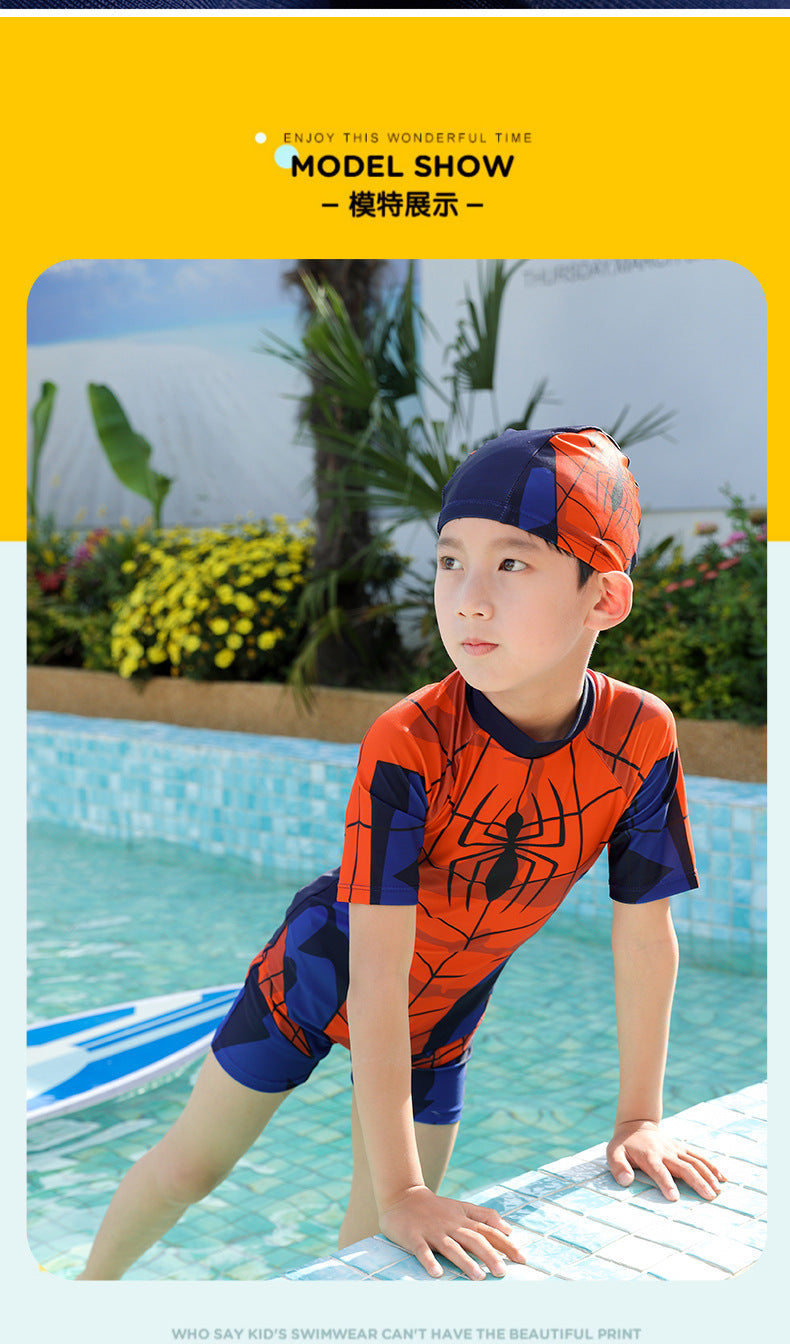 Pojkar Helbadset Långärm – Spider-Man Motiv UV-skydd Snabbtorkande Polyester L–4XL Badkläder Barn 2102 2026