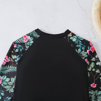 Dambikins Långärm – Blommigt Digitaltryck Delad Konservativ Polyester 5 Mönster S–2XL Badkläder Dam QX07 2026