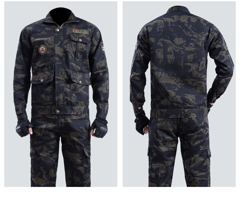 Spring and Autumn Camouflage Work Clothes Men's Anti-Scratch Wear-Resistant Labor Protection Clothing Thickened New suit Pants Site Maintenance Auto Repair Clothing
