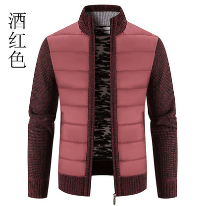 Foreign trade cross-border 2024 winter new spell cardigan sweater men's coat sweater European and American style sweater stand collar