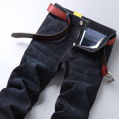 Su Lee Herr Jeans – Elastiska Raka Retrobyxor för Herr 2026