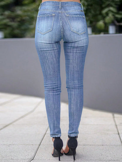 Summer Jeans for Women Ankle Length Denim Pencil Pants Zipper Fly Washing Slim Fit Pockets Streetwear Spring 2025 Slght Strech