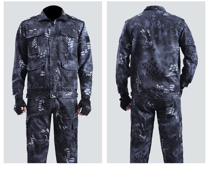 Spring and Autumn Camouflage Work Clothes Men's Anti-Scratch Wear-Resistant Labor Protection Clothing Thickened New suit Pants Site Maintenance Auto Repair Clothing