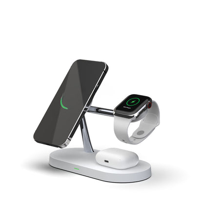 The new five-in-one wireless charger 15W vertical fast charging is suitable for Apple mobile phone watch headset wireless charging