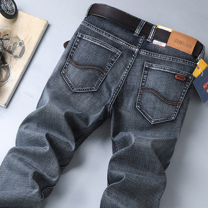 Herrjeans Straight Leg Stretch – Sulee Business Casual Denim Tvättad Allväders W28–W40 2026
