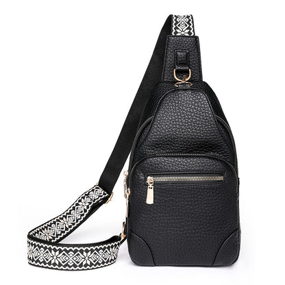 Cross-border Women's Chest Bag Soft Leather Fashion New Chest Crossbody Bag 2024 All-match Outgoing Backpack Casual Shoulder Bag