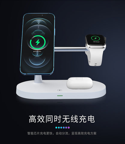The new five-in-one wireless charger 15W vertical fast charging is suitable for Apple mobile phone watch headset wireless charging