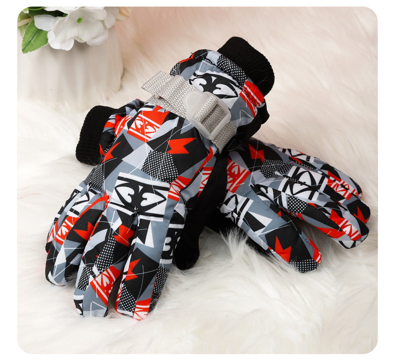 Barnhandskar Skid & Utomhus – Cartoon Vattentåliga Varma Mittens & Femfinger Unisex 2–10 År HX-01 2026